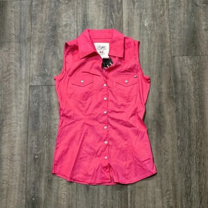 *NWT* Buffalo David Bitton Pink Trixia Collared Tank